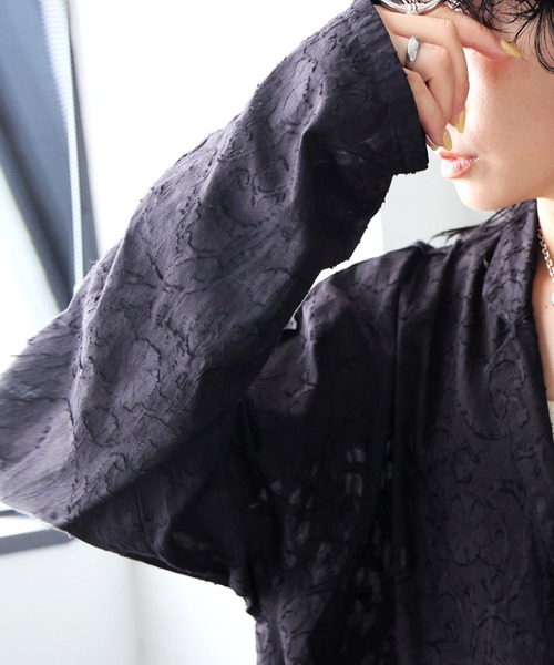 antiqua（アンティカ）の「綿100  テーラード ロングジャケット（テーラードジャケット・レディース・ブラック・ONESIZE）」の15枚目の写真