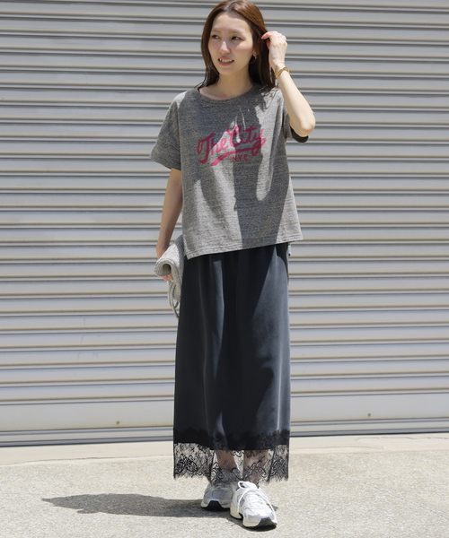 JOURNAL STANDARD relume（ジャーナルスタンダード　レリューム）の「【HOLIDAYS COMFORT/ホリデーズ コンフォート】ラフィテンジクTEE（Tシャツ/カットソー・レディース・ダークパープル/グレー/スミクロ/ライトグレー・FREE）」の5枚目の写真