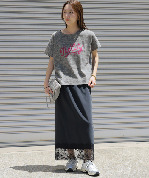 JOURNAL STANDARD relume（ジャーナルスタンダード　レリューム）の「【HOLIDAYS COMFORT/ホリデーズ コンフォート】ラフィテンジクTEE（Tシャツ/カットソー・レディース・ダークパープル/グレー/スミクロ/ライトグレー・FREE）」の6枚目の写真