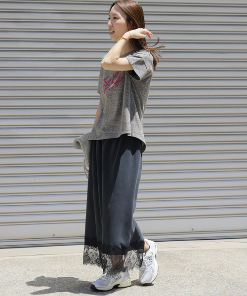 JOURNAL STANDARD relume（ジャーナルスタンダード　レリューム）の「【HOLIDAYS COMFORT/ホリデーズ コンフォート】ラフィテンジクTEE（Tシャツ/カットソー・レディース・ダークパープル/グレー/スミクロ/ライトグレー・FREE）」の7枚目の写真