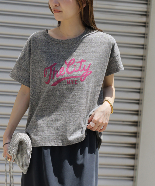 JOURNAL STANDARD relume（ジャーナルスタンダード　レリューム）の「【HOLIDAYS COMFORT/ホリデーズ コンフォート】ラフィテンジクTEE（Tシャツ/カットソー・レディース・ダークパープル/グレー/スミクロ/ライトグレー・FREE）」の9枚目の写真