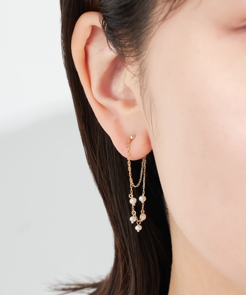 festaria bijou SOPHIA（フェスタリアビジュソフィア）の「K10YG 淡水パール ピアス（ピアス（両耳用）・レディース・イエローゴールド・ONE SIZE）」の3枚目の写真