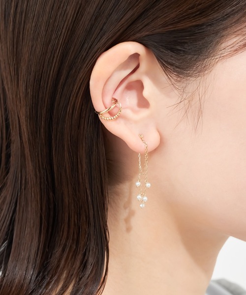 festaria bijou SOPHIA（フェスタリアビジュソフィア）の「K10YG 淡水パール ピアス（ピアス（両耳用）・レディース・イエローゴールド・ONE SIZE）」の4枚目の写真