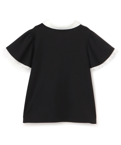 pom ponette junior(ポンポネットジュニア)の「【UVカット】衿つきレースカットソーブラウス(Tシャツ/カットソー・キッズ・ブラック/ホワイト・S:140cm/L:160cm/M:150cm/LL(165cm))」の3枚目の写真
