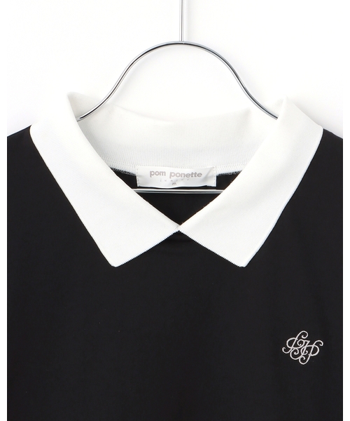 pom ponette junior(ポンポネットジュニア)の「【UVカット】衿つきレースカットソーブラウス(Tシャツ/カットソー・キッズ・ブラック/ホワイト・S:140cm/L:160cm/M:150cm/LL(165cm))」の4枚目の写真
