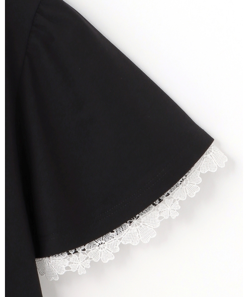 pom ponette junior(ポンポネットジュニア)の「【UVカット】衿つきレースカットソーブラウス(Tシャツ/カットソー・キッズ・ブラック/ホワイト・S:140cm/L:160cm/M:150cm/LL(165cm))」の6枚目の写真