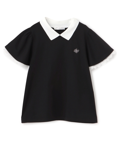 pom ponette junior(ポンポネットジュニア)の「【UVカット】衿つきレースカットソーブラウス(Tシャツ/カットソー・キッズ・ブラック/ホワイト・S:140cm/L:160cm/M:150cm/LL(165cm))」の11枚目の写真