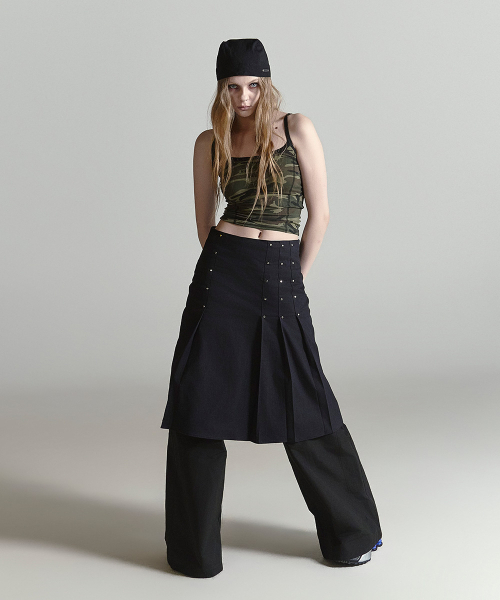 HALF DEVIL US(ハーフデビルアス)の「ハイブリッドマルチプリーツスカート_ブラック(スカート・レディース・その他・SMALL/MEDIUM)」の3枚目の写真