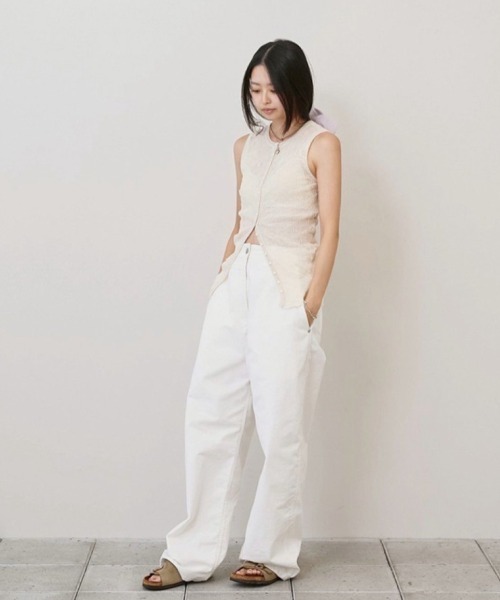 TODAYFUL（トゥデイフル）の「2way Sheer Knitvest（タンクトップ・レディース・ブルー系その他/オリーブ/アイボリー・FREE）」の20枚目の写真