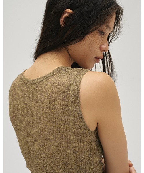 TODAYFUL（トゥデイフル）の「2way Sheer Knitvest（タンクトップ・レディース・ブルー系その他/オリーブ/アイボリー・FREE）」の10枚目の写真