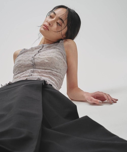 TODAYFUL（トゥデイフル）の「2way Sheer Knitvest（タンクトップ・レディース・ブルー系その他/オリーブ/アイボリー・FREE）」の7枚目の写真