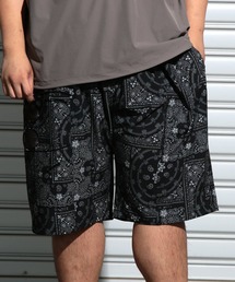 ショートパンツ ハーフパンツ 短パン メンズ 大きいサイズ ACTIVE GEAR ストレッチ 総柄 ショーツ 夏 アウトドア レジャー B&T CLUB ビーアンドティークラブ