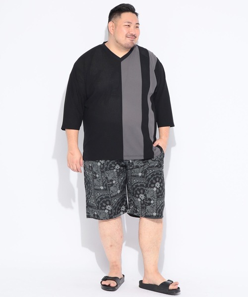 B&T CLUB(ビーティークラブ)の「ショートパンツ ハーフパンツ 短パン メンズ 大きいサイズ ACTIVE GEAR ストレッチ 総柄 ショーツ 夏 アウトドア レジャー B&T CLUB ビーアンドティークラブ(その他パンツ・メンズ・ベージュ/ブラック・X1(3L~4L)/X2(4L~5L)/X3(6L~7L)/X4(8L~9L))」の8枚目の写真