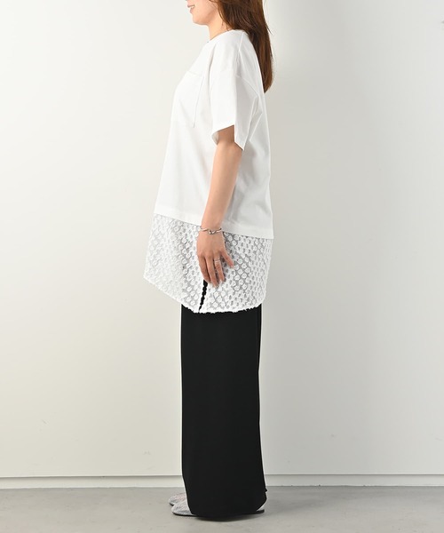 Brown&Street(ブラウンアンドストリート)の「スカーフレースTシャツ(Tシャツ/カットソー・レディース・ホワイト/ブラック・FREE)」の15枚目の写真
