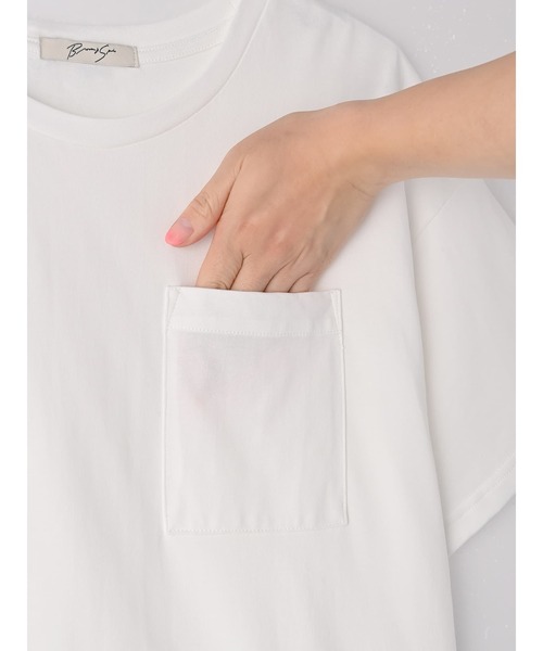 Brown&Street(ブラウンアンドストリート)の「スカーフレースTシャツ(Tシャツ/カットソー・レディース・ホワイト/ブラック・FREE)」の4枚目の写真