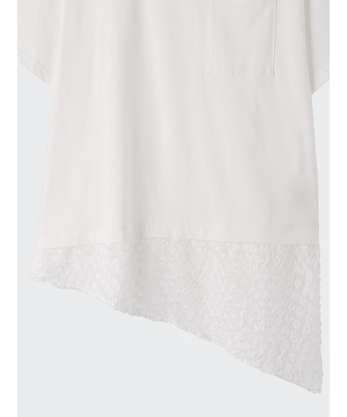 Brown&Street(ブラウンアンドストリート)の「スカーフレースTシャツ(Tシャツ/カットソー・レディース・ホワイト/ブラック・FREE)」の10枚目の写真