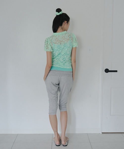 FEKETE（フェケテ）の「lace asymmetric collar puff blouse / 総レースパフスリーブブラウス（Tシャツ/カットソー・レディース・ミント/ホワイト/ブラック・SMALL/LARGE/MEDIUM）」の20枚目の写真