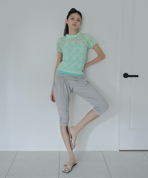 FEKETE（フェケテ）の「lace asymmetric collar puff blouse / 総レースパフスリーブブラウス（Tシャツ/カットソー・レディース・ミント/ホワイト/ブラック・SMALL/LARGE/MEDIUM）」の21枚目の写真