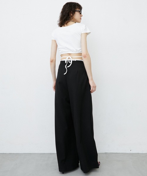 uyu.（ウユ）の「バッグオープンカップ付きカットソー（Tシャツ/カットソー・レディース・グリーン/ホワイト/ブラック・FREE）」の10枚目の写真
