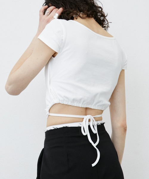uyu.（ウユ）の「バッグオープンカップ付きカットソー（Tシャツ/カットソー・レディース・グリーン/ホワイト/ブラック・FREE）」の15枚目の写真