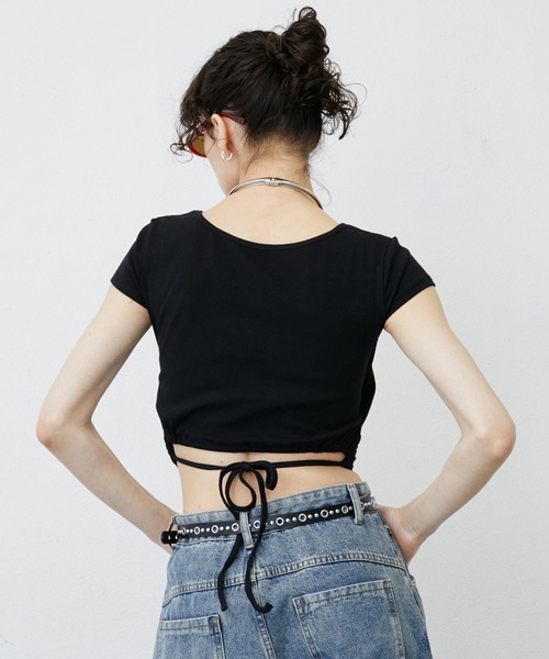 uyu.（ウユ）の「バッグオープンカップ付きカットソー（Tシャツ/カットソー・レディース・グリーン/ホワイト/ブラック・FREE）」の11枚目の写真