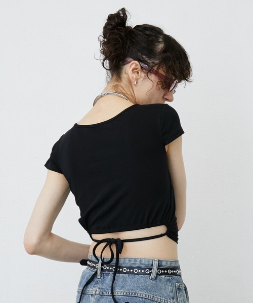 uyu.（ウユ）の「バッグオープンカップ付きカットソー（Tシャツ/カットソー・レディース・グリーン/ホワイト/ブラック・FREE）」の13枚目の写真