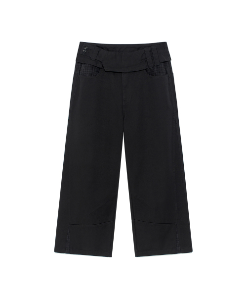 THECOLDESTMOMENT(ザコールデストモーメント)の「TCM belted check panel pants (black)(その他パンツ・レディース・その他・LARGE/MEDIUM/SMALL)」の2枚目の写真