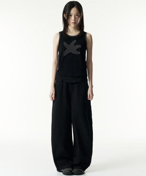THECOLDESTMOMENT(ザコールデストモーメント)の「TCM belted check panel pants (black)(その他パンツ・レディース・その他・LARGE/MEDIUM/SMALL)」の8枚目の写真