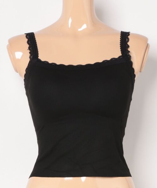 Lace Ladies(レースレディース)の「レース トリム リブ カップ付き キャミソール(キャミソール・レディース・ブラック/アイボリー/グレー/グレイッシュベージュ・FREE)」の17枚目の写真