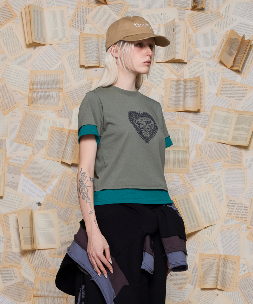 UNALLOYED(アナロイド)の「ウェスタンハートTシャツ / カーキ(Tシャツ/カットソー・メンズ・その他・SMALL/MEDIUM/LARGE)」の2枚目の写真