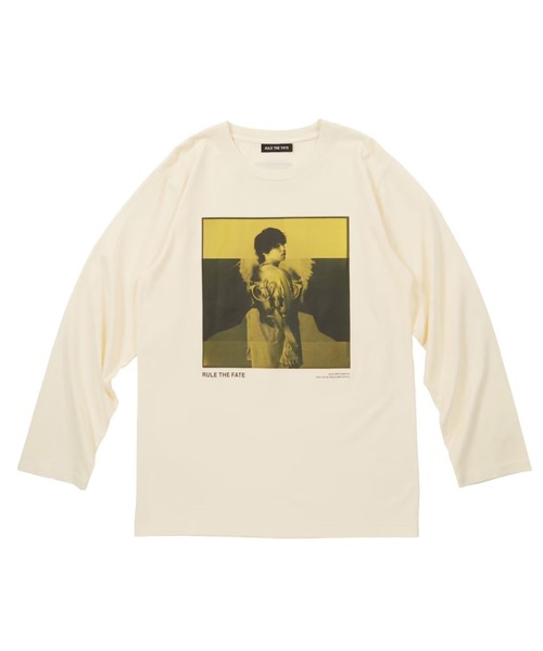 RULE THE FATE(ルールザフェイト)の「RTF PHOTO LONG SLEEVE TEE/フォトロングスリーブティー(Tシャツ/カットソー・メンズ・ベージュ/ブラック・1/2)」の1枚目の写真