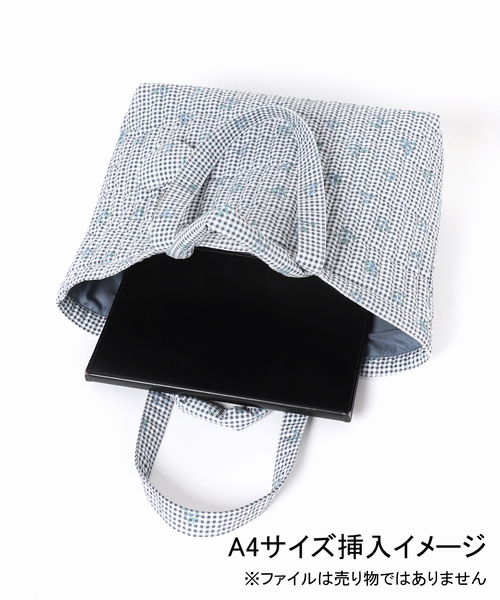margaux(マルゴー)の「《WEB限定/追加3》Margaux Dereume × SLOBE キルティングトートバッグ(トートバッグ・レディース・ブラック/スカイブルー・FREE)」の21枚目の写真