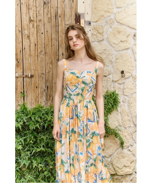 ERADIE(エラディエ)の「Printed Bustier Dress プリントビスチェワンピース(ワンピース・レディース・ホワイト系その他/イエロー系その他・FREE)」の5枚目の写真