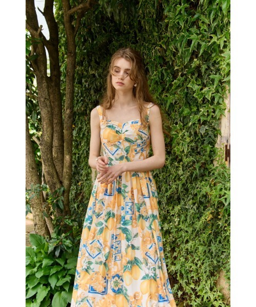 ERADIE(エラディエ)の「Printed Bustier Dress プリントビスチェワンピース(ワンピース・レディース・ホワイト系その他/イエロー系その他・FREE)」の3枚目の写真