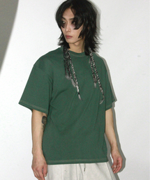 M OUTSTITCH BOXY SHORT SLEEVE TEE - khaki