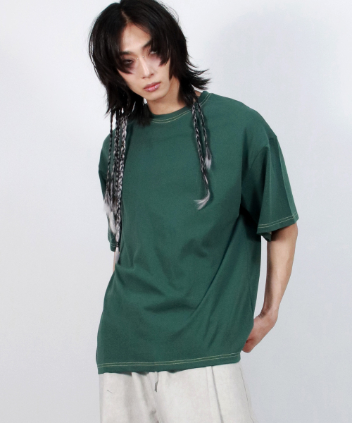 DEMARC（ドゥマーク）の「M OUTSTITCH BOXY SHORT SLEEVE TEE - khaki（Tシャツ/カットソー・メンズ・その他・MEDIUM/LARGE）」の3枚目の写真
