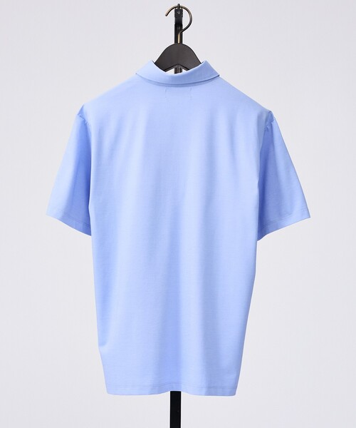 ABAHOUSE GRAY(アバハウスグレイ)の「【ON/OFF兼用】シルキー マイクロカノコ ボタンダウン ポロシャツ(Tシャツ/カットソー・メンズ・グレイッシュブルー/サックスブルー/ホワイト/グレイッシュベージュ・46/50/48/44)」の7枚目の写真