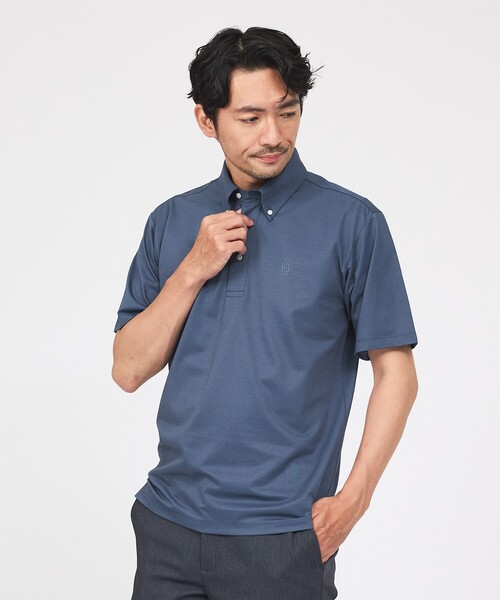 ABAHOUSE GRAY(アバハウスグレイ)の「【ON/OFF兼用】シルキー マイクロカノコ ボタンダウン ポロシャツ(Tシャツ/カットソー・メンズ・グレイッシュブルー/サックスブルー/ホワイト/グレイッシュベージュ・46/50/48/44)」の20枚目の写真