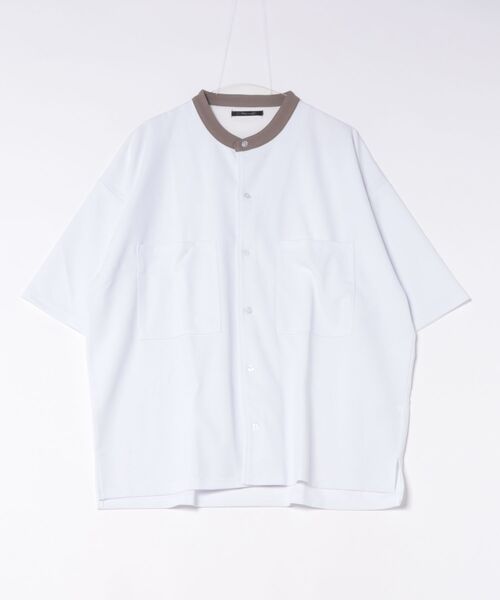 sunny branch(サニーブランチ)の「★Bd★梨地 ビッグシルエット 5分袖バンドカラーシャツ(シャツ/ブラウス・レディース・グレー系/ブルー/ブラック/ホワイト・LARGE/MEDIUM)」の13枚目の写真