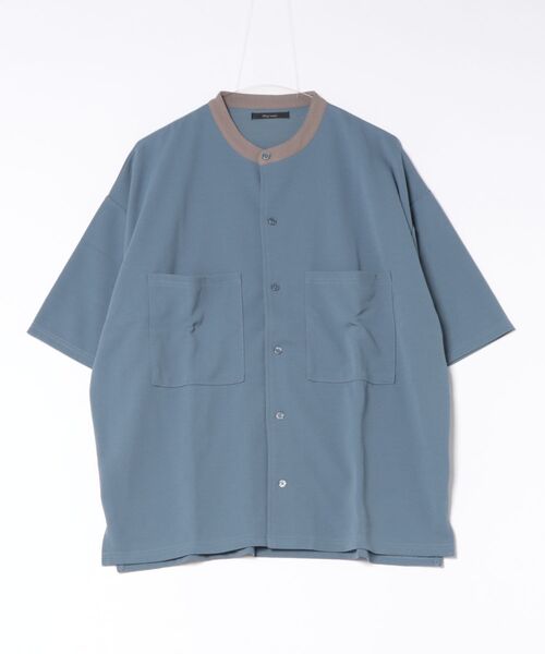 sunny branch(サニーブランチ)の「★Bd★梨地 ビッグシルエット 5分袖バンドカラーシャツ(シャツ/ブラウス・レディース・グレー系/ブルー/ブラック/ホワイト・LARGE/MEDIUM)」の16枚目の写真