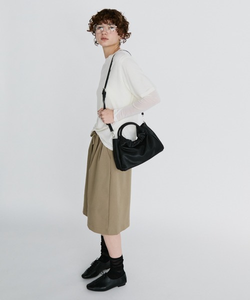 arholiday.standard（エーアールホリデースタンダード）の「2way ring handle gathered bag / 2WAYリングハンドルギャザーバッグ（ハンドバッグ・レディース・ブラウン/ブラック・FREE）」の11枚目の写真