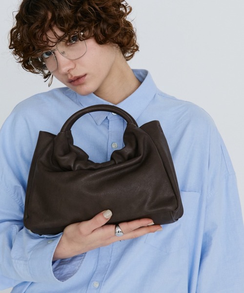 arholiday.standard（エーアールホリデースタンダード）の「2way ring handle gathered bag / 2WAYリングハンドルギャザーバッグ（ハンドバッグ・レディース・ブラウン/ブラック・FREE）」の14枚目の写真