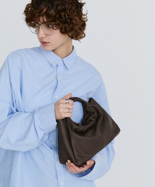 arholiday.standard（エーアールホリデースタンダード）の「2way ring handle gathered bag / 2WAYリングハンドルギャザーバッグ（ハンドバッグ・レディース・ブラウン/ブラック・FREE）」の16枚目の写真