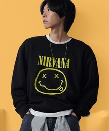 NIRVANA / ニルヴァーナ YELLOW HAPPY FACE スウェット 前面プリント スマイリーロゴ プルオーバー トレーナー クルーネック メンズ レディース バンド 2026年秋冬 秋服