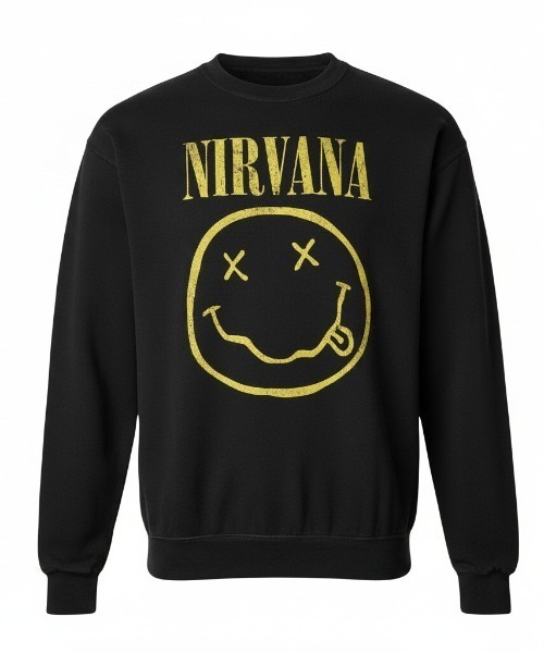 NIRVANA / ニルヴァーナ YELLOW HAPPY FACE スウェット 前面プリント