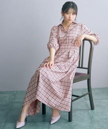 marun | ＜大きいサイズ＞チェック柄スキッパーワンピース marun(ワンピース)