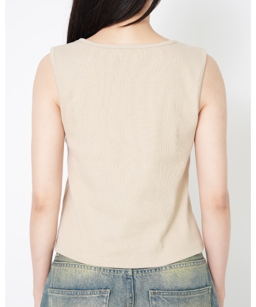 YOOU(ユー)の「DOCKIONG TANKTOP(Tシャツ/カットソー・レディース・ブラック/ベージュ・FREE)」の9枚目の写真
