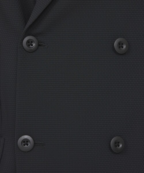 ABAHOUSE GRAY(アバハウスグレイ)の「【接触冷感/セットアップ対応】ナイロンジャガード ストレッチ ダブルジャケット(テーラードジャケット・メンズ・ブラック/ネイビー/カーキ・46/44/48/50)」の13枚目の写真