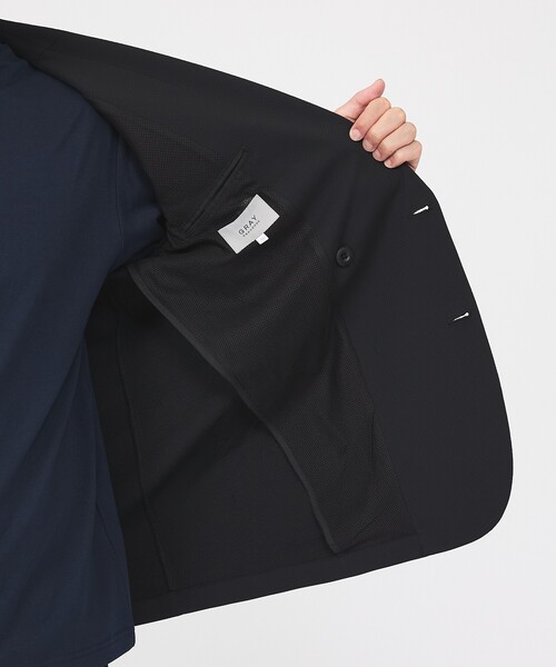 ABAHOUSE GRAY(アバハウスグレイ)の「【接触冷感/セットアップ対応】ナイロンジャガード ストレッチ ダブルジャケット(テーラードジャケット・メンズ・ブラック/ネイビー/カーキ・46/44/48/50)」の14枚目の写真