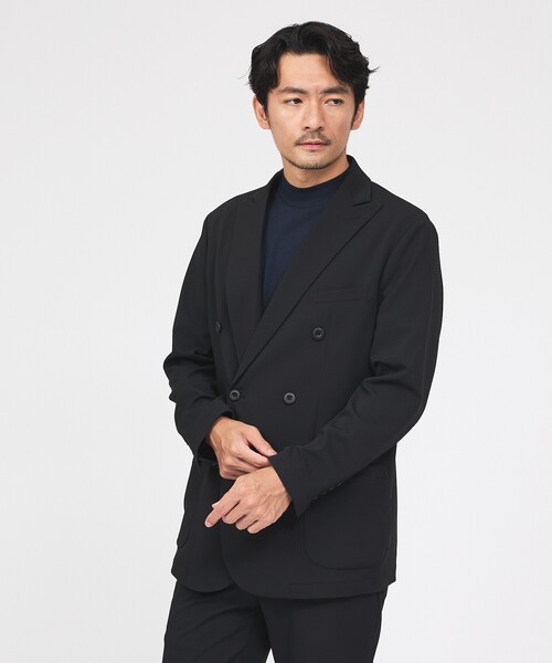ABAHOUSE GRAY(アバハウスグレイ)の「【接触冷感/セットアップ対応】ナイロンジャガード ストレッチ ダブルジャケット(テーラードジャケット・メンズ・ブラック/ネイビー/カーキ・46/44/48/50)」の18枚目の写真